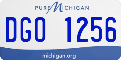 MI license plate DGO1256