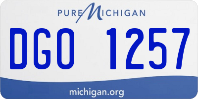 MI license plate DGO1257
