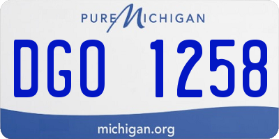 MI license plate DGO1258