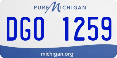 MI license plate DGO1259