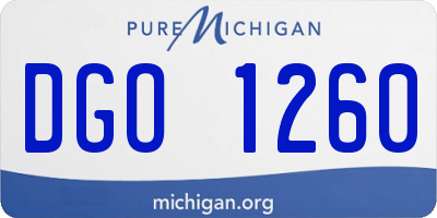MI license plate DGO1260