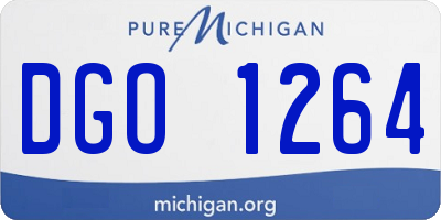 MI license plate DGO1264