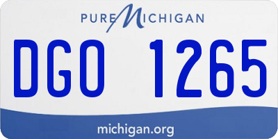 MI license plate DGO1265
