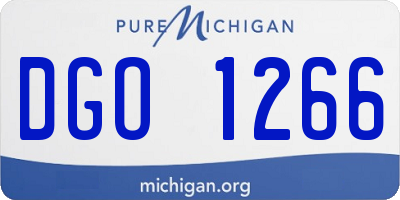 MI license plate DGO1266