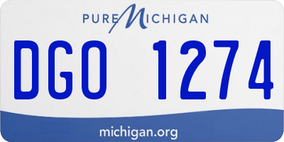 MI license plate DGO1274