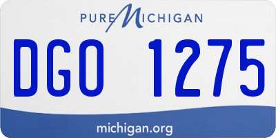 MI license plate DGO1275