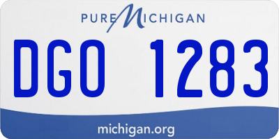 MI license plate DGO1283