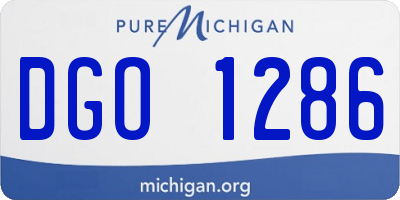 MI license plate DGO1286