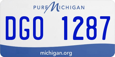 MI license plate DGO1287