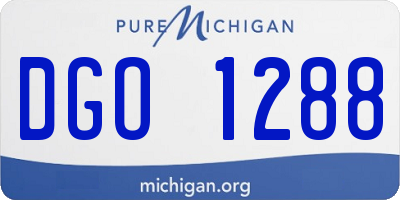 MI license plate DGO1288