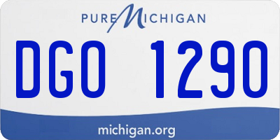 MI license plate DGO1290