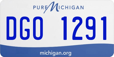 MI license plate DGO1291