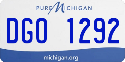 MI license plate DGO1292