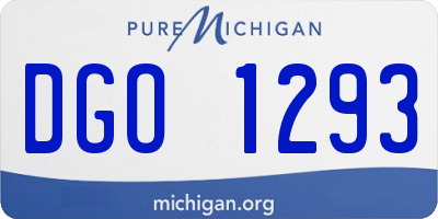 MI license plate DGO1293