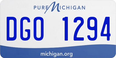 MI license plate DGO1294