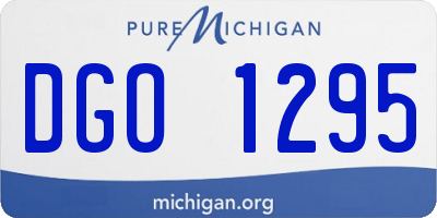 MI license plate DGO1295