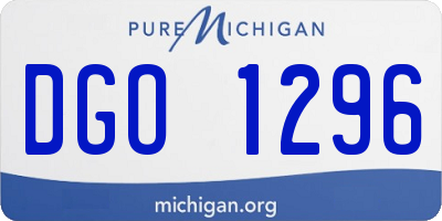MI license plate DGO1296