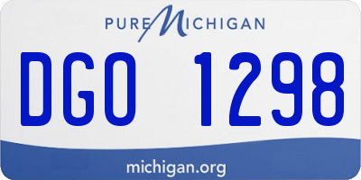MI license plate DGO1298