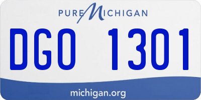 MI license plate DGO1301