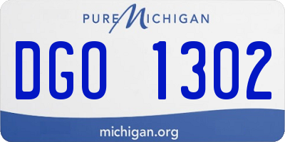 MI license plate DGO1302