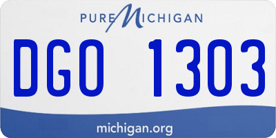 MI license plate DGO1303
