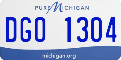 MI license plate DGO1304