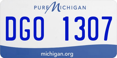 MI license plate DGO1307