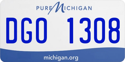 MI license plate DGO1308