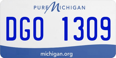 MI license plate DGO1309