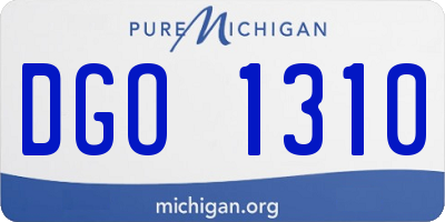 MI license plate DGO1310