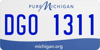 MI license plate DGO1311