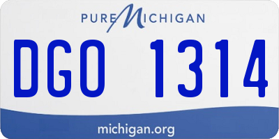 MI license plate DGO1314