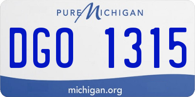 MI license plate DGO1315