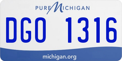 MI license plate DGO1316