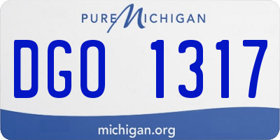 MI license plate DGO1317