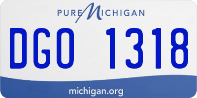 MI license plate DGO1318