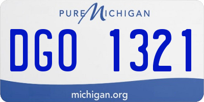 MI license plate DGO1321