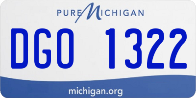 MI license plate DGO1322