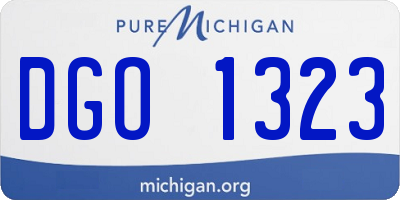 MI license plate DGO1323