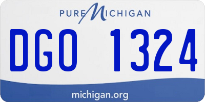MI license plate DGO1324