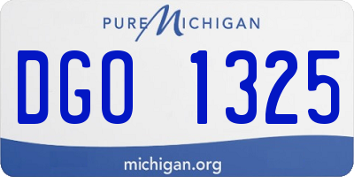 MI license plate DGO1325