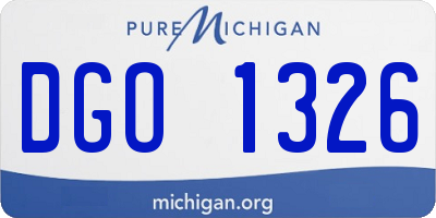 MI license plate DGO1326