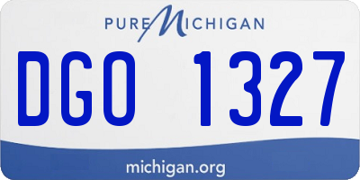MI license plate DGO1327