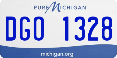 MI license plate DGO1328
