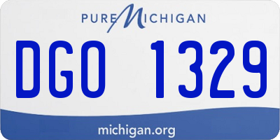 MI license plate DGO1329