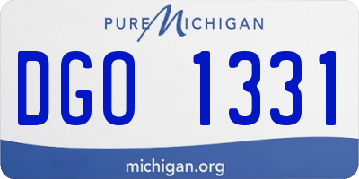 MI license plate DGO1331