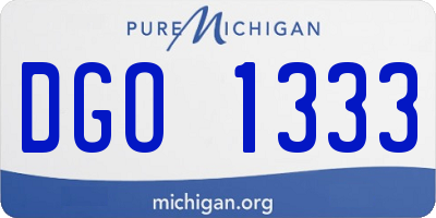 MI license plate DGO1333
