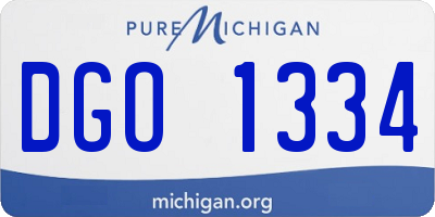 MI license plate DGO1334