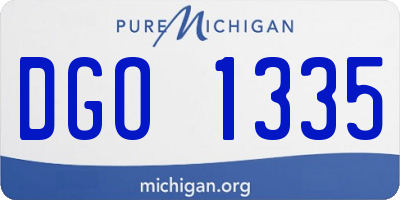 MI license plate DGO1335