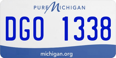 MI license plate DGO1338